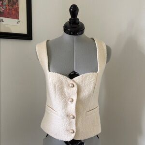 Reformation Cream Bouclé Vest